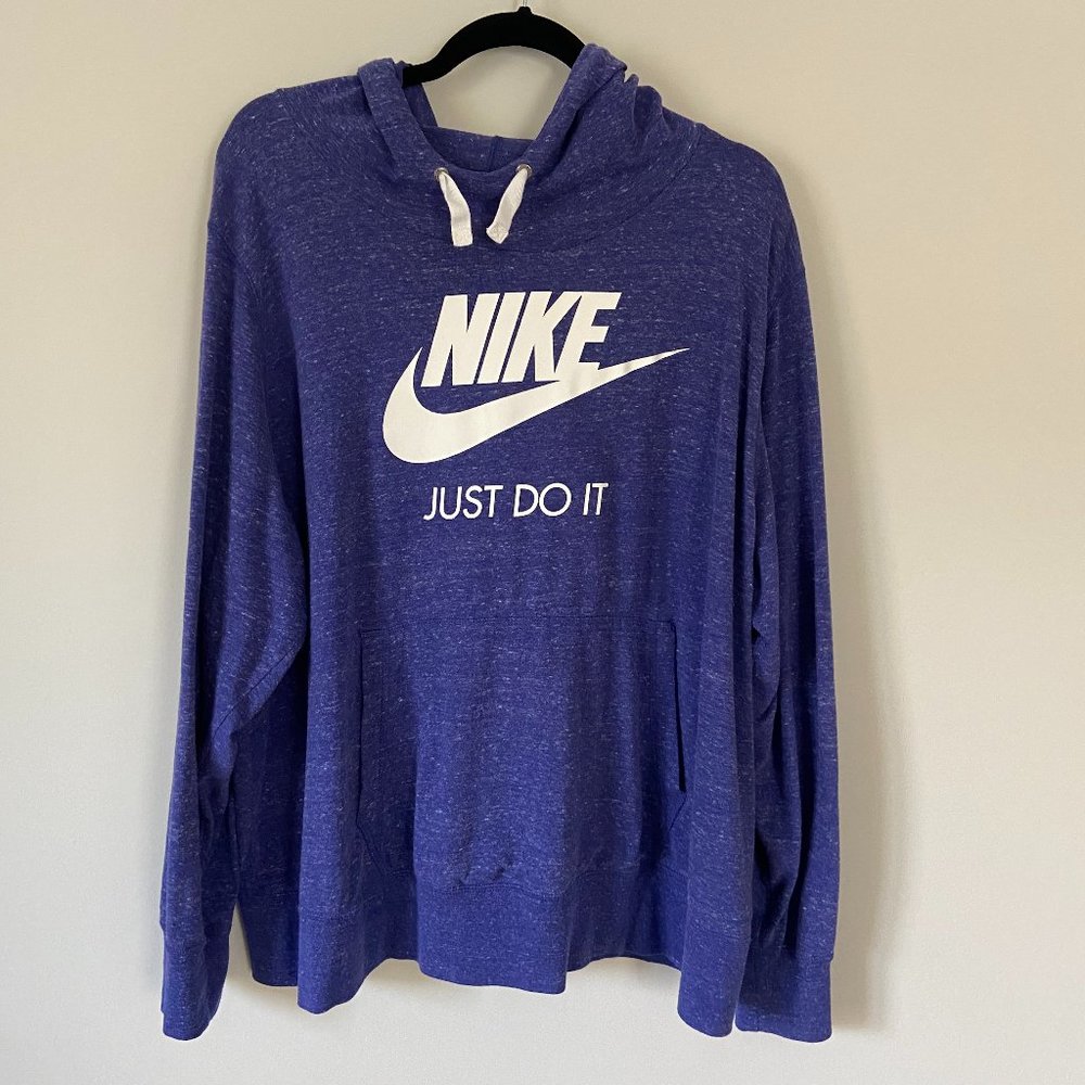Women's Purple and White Nike Shirt/Hoodie 3X